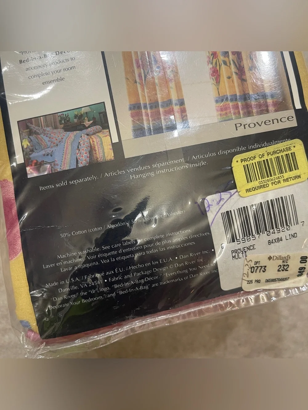 Dan River Provence Dillards Yellow 90s Floral Curtain & Valance Cottagecore New